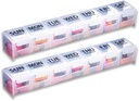 GMS Weekly Pill 주최자 - 7 일 라벨링 보완 알약 케이스, 비타민 및 약물 - 안전한 래치 - 매일 사용 및 여행에 이상적입니다 - 클리어 - 2 팩