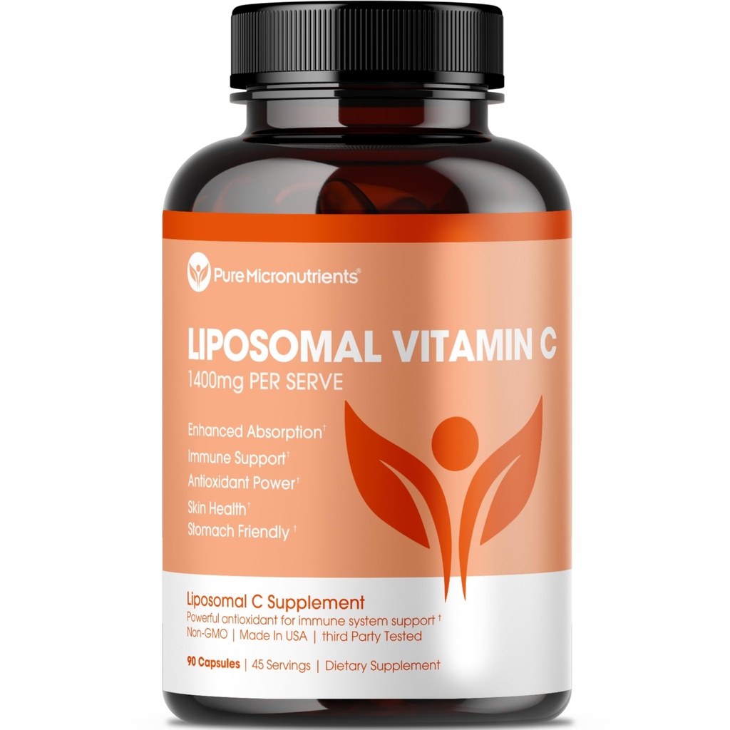 순수한 Micronutrients 순수한 Liposomal 비타민 C - Serve 보충교재 당 1400mg - 90의 캡슐 - 높은 흡수 VIT C 아스코르브산 알약