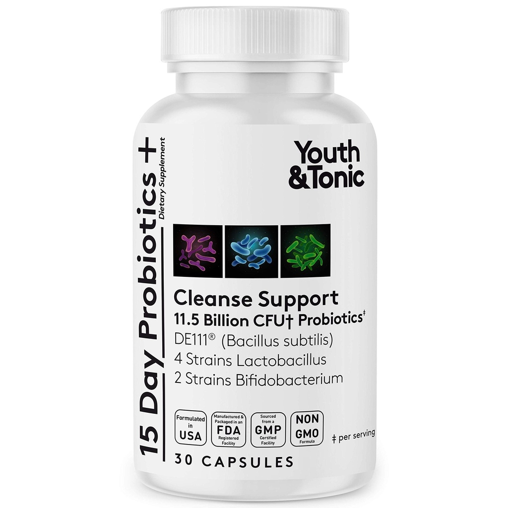 Probiotic Supplement for 15 Day Cleanse | 여성 남성 성인을 위한 선반 안정 프로바이오틱스 제공