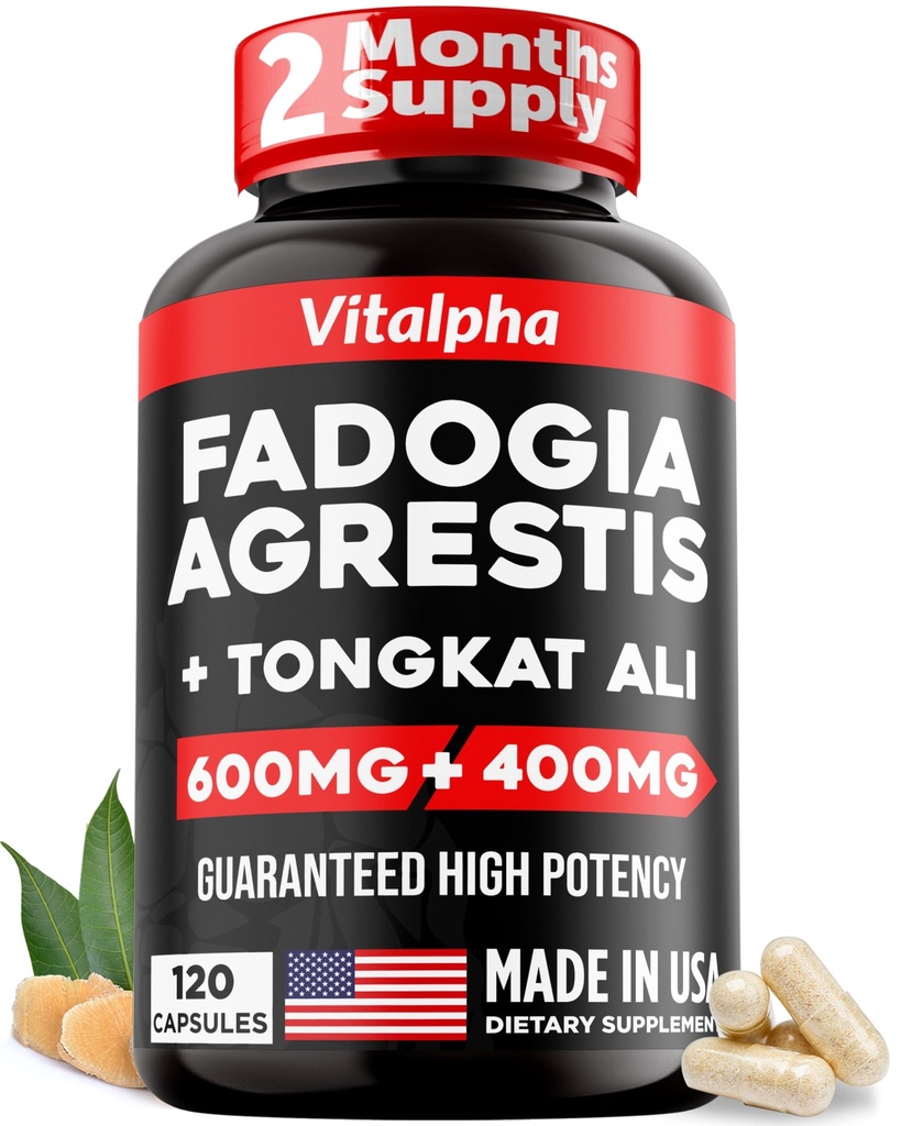 Ultra 농축 86,000mg Fadogia Agrestis Tongkat Ali 혼합 - 200 : 1 Tongkat Ali + 10 : 1 Fadogia Agrestis + Bioperine - 운동 성능 및 근육 질량을위한 최대 강도 혼합 - 120 V-Caps