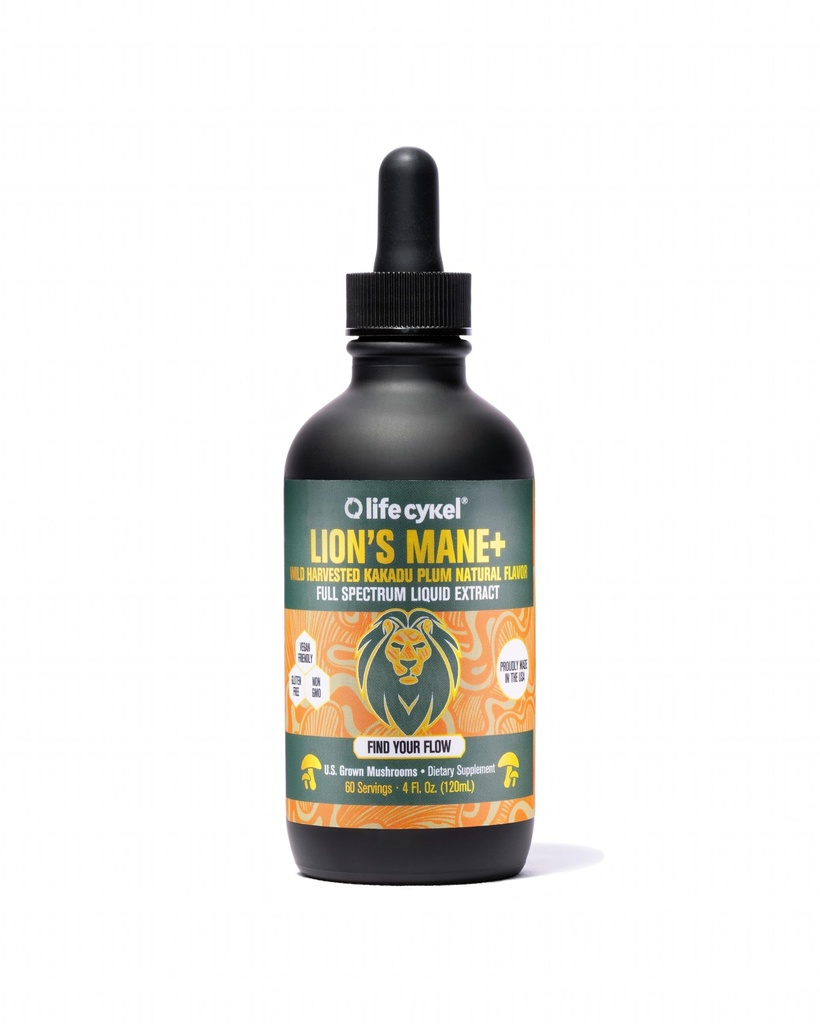 Life Cykel - 사자 Mane 버섯 추출물 Kakadu Plum - 기억, 초점 및 REM 수면을위한 뇌 부스터 Nootropic - 비 GMO, 유기 버섯 Tincture - 4 Fl Oz (60 서빙)