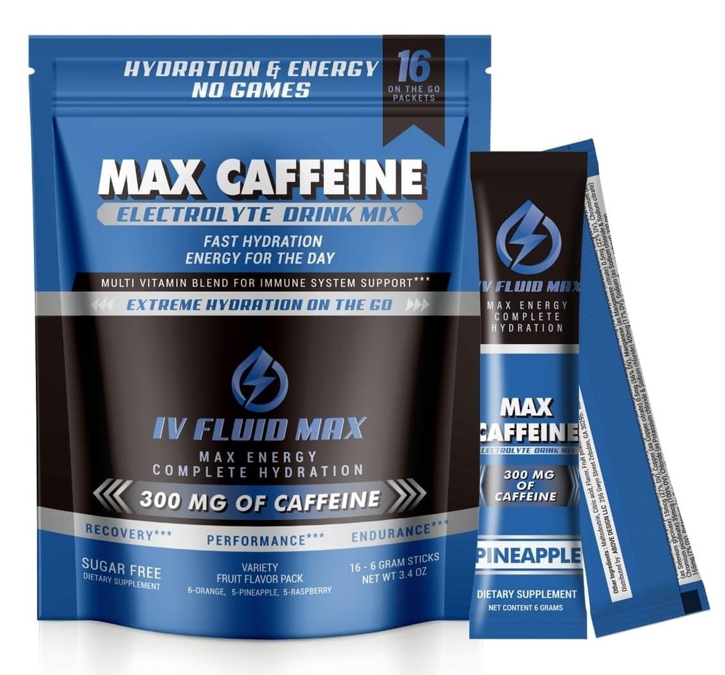 Hydration 가속 - 300 mg 카페인 - 전해질 + 에너지 음료 혼합 - Preworkout/Recovery 음료
