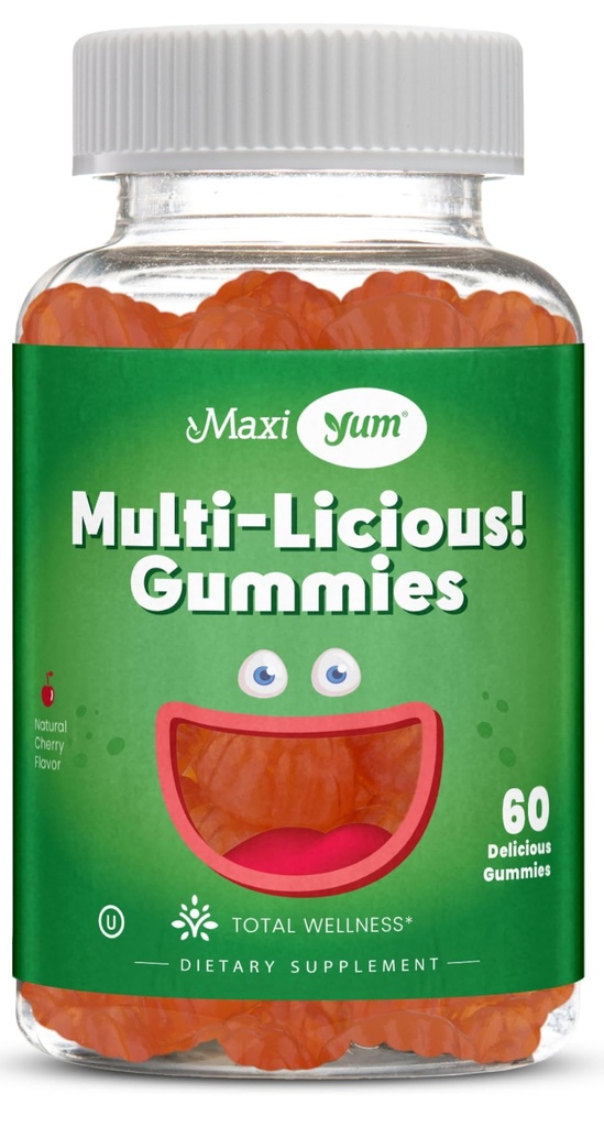Maxi Health Multivitamin Gummies 비타민 성인 및 어린이 - 체리 맛 거미 Multivitamins - 여성과 남성 60 비타민 Gummies - 매일 멀티 비타민 여성 및 남성 멀티 비타민 Gummies