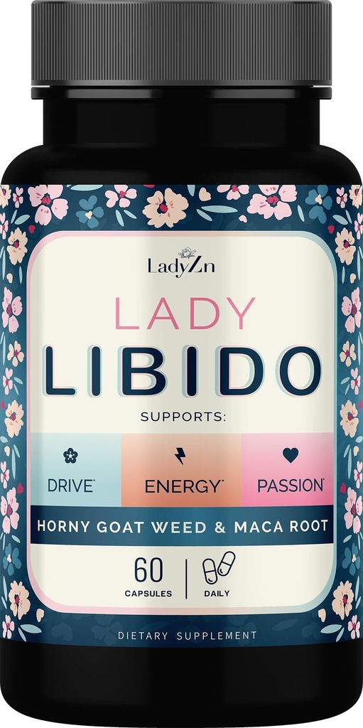 여성용 레이디 리비도 보충교재 Mood, Drive & Energy, Hornygoatweed & Maca Root | 여성용 리비도 부스터 | 여성용 호르몬 밸런스 알 약을 완화하는 스트레스와 건조 - 60 캡슐