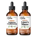 Wild & Organic Immune Mushroom Tincture 4 fl oz & Lion 's Mane Tincture 4 fl oz