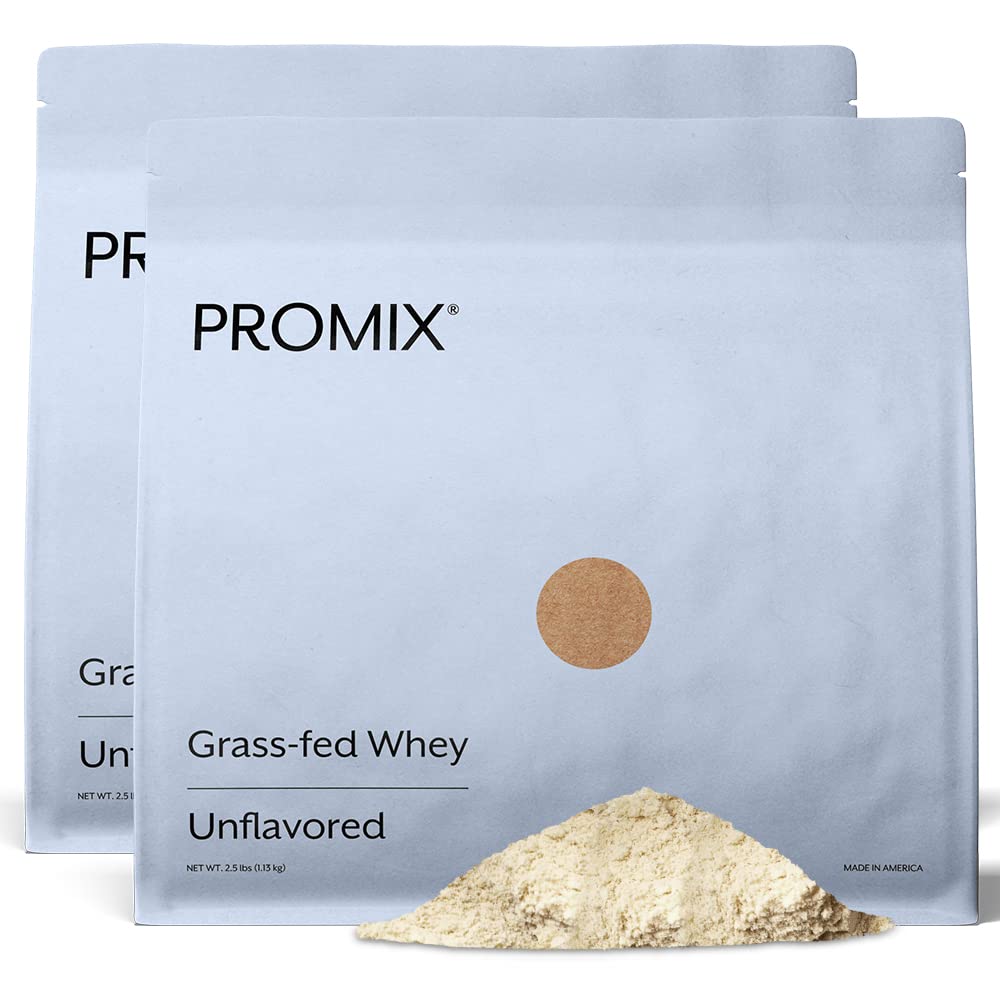 ProMix Nutrition Whey Protein Powder, Unflavored - Grass-Fed - ­Post Workout Fitness & Nutrition Shakes, Smoothies, Baking & Cooking Recipes - 글루텐 프리 & 케토 - 금요일 - 5 파운드 (팩 2)