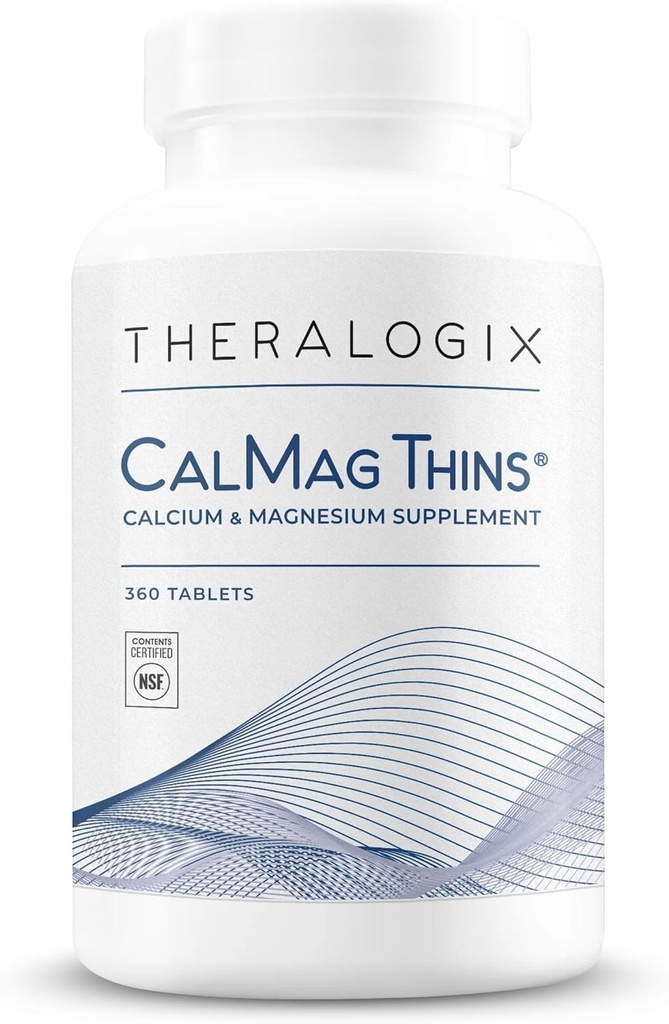 Theralogix CalMag는 칼슘 & 마그네슘 보충을 엷게 합니다 - 여성 & 남자를 위한 뼈 지원 보충교재 - 칼슘의 200 mg를 포함하고 마그네슘의 50 mg - 증명되는 NSF - 360의 정제