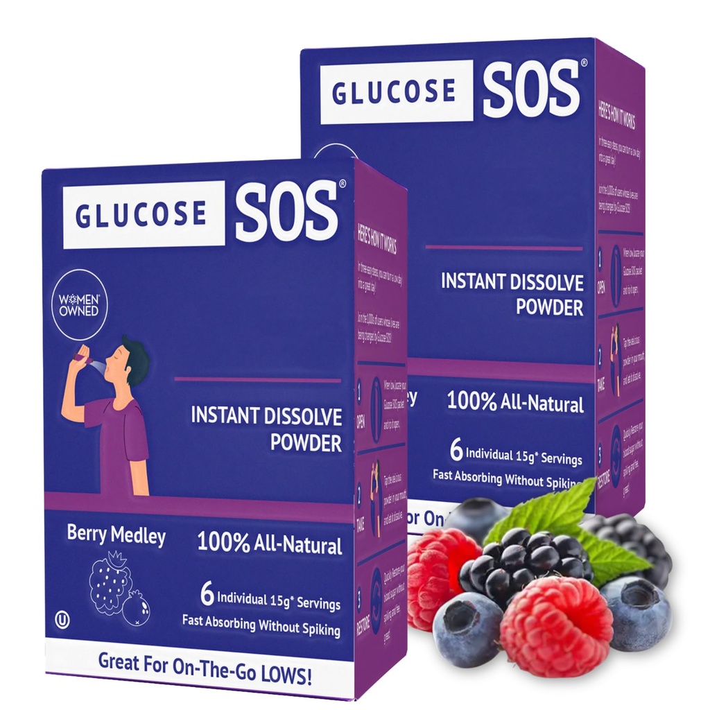 자연적인 Dextrose, 빠른 흡수를 가진 포도당 SOS 포도당 분말 소포 즉 즉시 물 필요 없음으로 입에 용해, Berry Medley 12 서빙