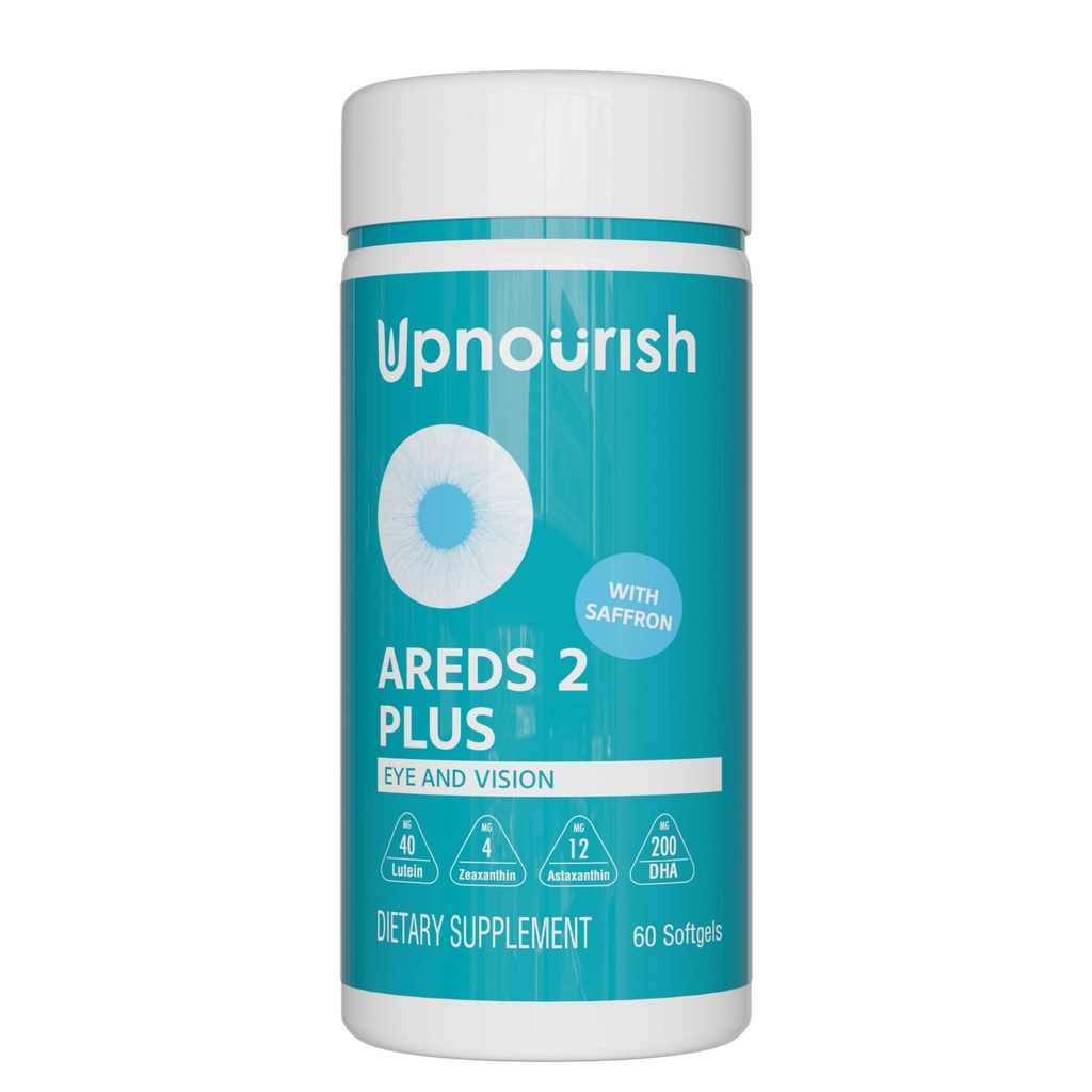 UpNourish AREDS 2 Eye Vitamins for Seniors - 성인을위한 Lutein Eye Health Supplement - 컴퓨터 눈 스트레인 릴리프, Ocular Health and Dry Eye Support - 여성 및 남성을위한 비전 및 눈 보충제