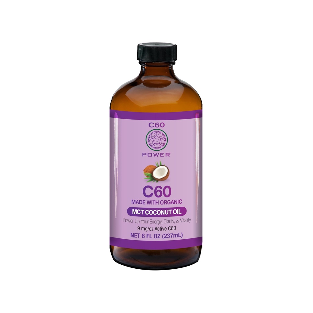 C60 힘 - MCT 8-oz.- 유기 MCT 야자열매 기름, 8개 Fl Oz, 99.99% 순수한 탄소 Fullerene, 상승 산화 Burden, 낙관된 Mitochondrial 기능