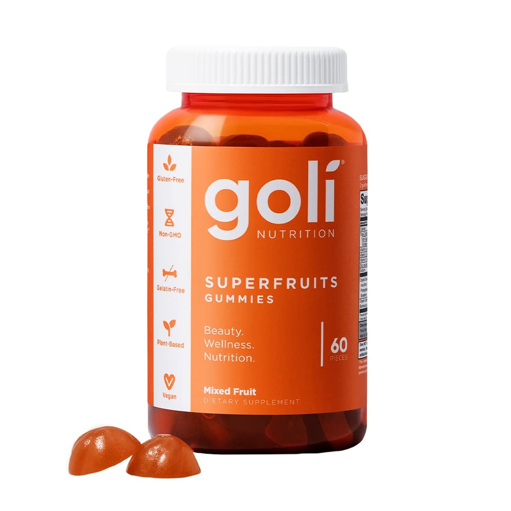 Goli 영양 보충교재, SuperFruits 아름다움 거미 비타민 - 60의 조사 - 교원질 승진 성분 - 혼합 과일, 채식주의자, 식물 기초, 비 GMO, 글루텐 자유로운 & 젤라틴 자유로운