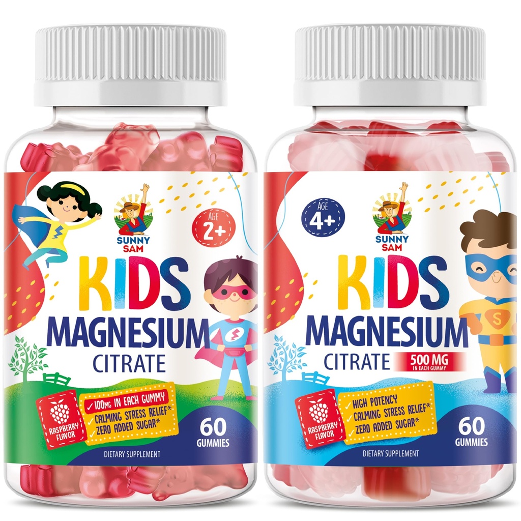 어린이 및 성인을위한 마그네슘 Gummies - Calm Magnesium Chews - 무드 및 근육 지원을위한 마그네슘 시트 레이트 Chewable 보충