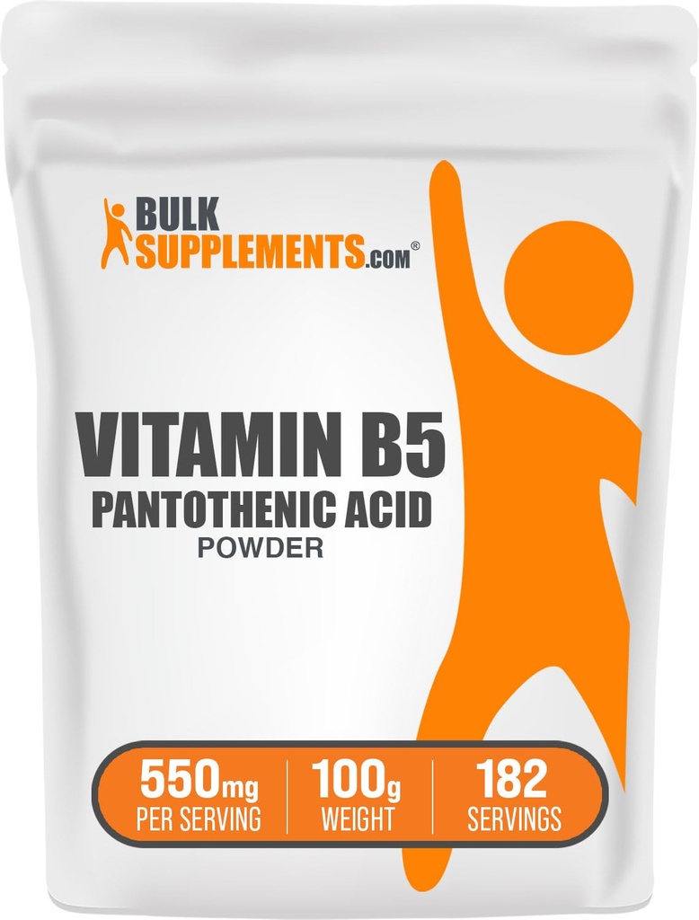 BulkSupplements.com 비타민 B5 분말 - 칼슘 Pantothenate, B5 비타민 - 글루텐 무료, 500mg의 비타민 B5 Pantothenic 산, 100g (3.5 oz) (1의 포장)