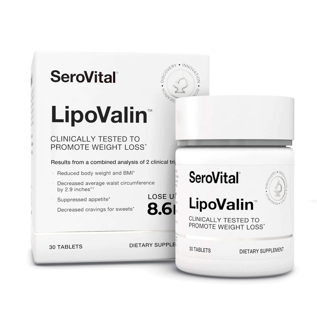 Serovital LipoValin 임상적으로 여성을위한 체중 감량 알약 - 다이어트 알약, 식욕 억제제, 자극제 - 무료 체중 감량 보충 - 30 정제