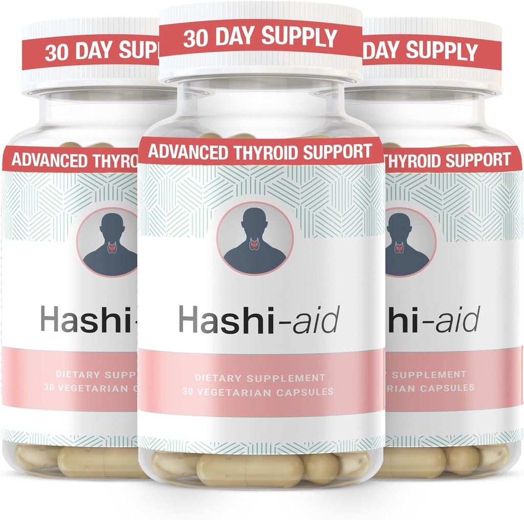 IBDassistTM Hashi Aid Thyroid Support for Women & Men - Hashimoto의 질병 및 Hypothyroidism * - Ashwagandha, Selenium, 아연, 필수 비타민 및 기타 - 30 캡슐 (3 팩)