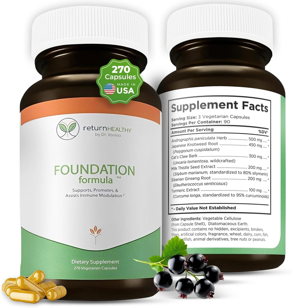 재단 공식 | Tick Immune Support Supplement | 일본 Knotweed Root, Cat's Claw, Milk Thistle | Resveratrol Supplement | Non-GMO, All-Natural & Vegetarian, 270 캡슐