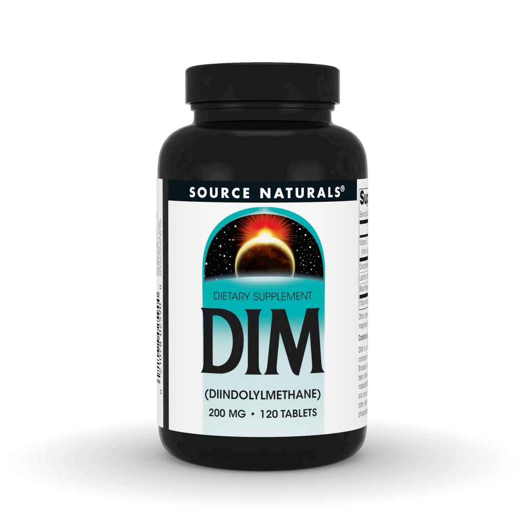 Source Naturals DIM, Diindolylmethane 200mg BioPerine, 비타민 E 및 120 정제