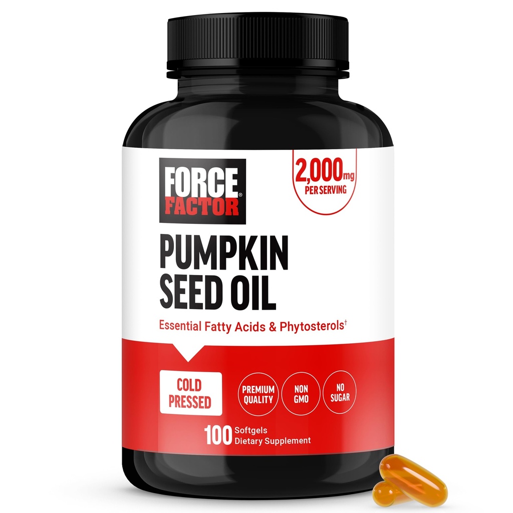FORCE FACTOR 호박씨 기름 캡슐, 정유 지방산을 가진 Phytosterols 보충교재, 찬 눌러진 호박 기름, 우수한 질, 비 GMO, 100 Softgels로 만드는