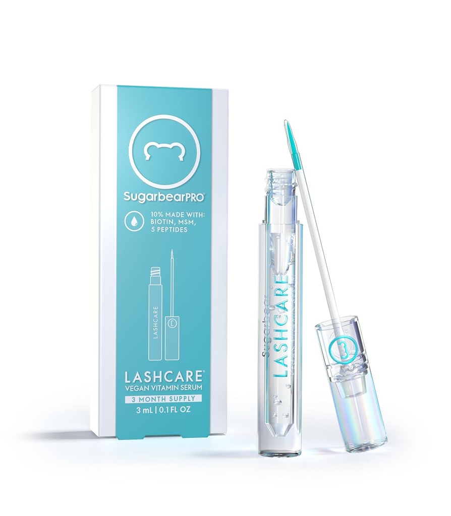 SugarbearPRO LashCare 비타민 Serum 와 펩타이드 MSM 과 Biotin | Vegan Formula | Fuller Healthier 찾고 Lashes에 대한 3 개월 공급