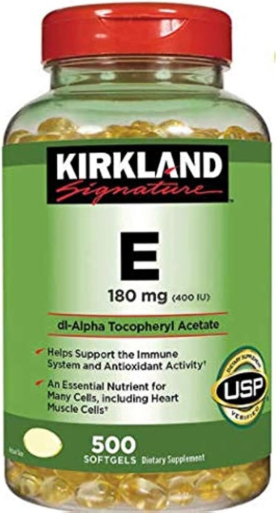 Kirkland 서명 비타민 E 180mg, 500 Softgels