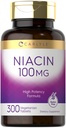 Carlyle Niacin 100mg | 300 채식 타블렛 | Non-GMO, 글루텐 프리 | 높은 효능 공식
