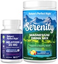 Nature's Perfect Night Melatonin 20mg 빠른 혼합 Berry 180 Count with Serenity Magnesium Powder 15 oz Lemon Raspberry