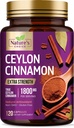 Ceylon Cinnamon 캡슐 1800mg - 미국, & 순수한 여분 힘 Ceylon Cinnamon 보충교재, 산화 방지제 알약, 비 GMO & 글루텐, 설탕 자유로운 - 120의 캡슐에 넣는 증명된 유기 계피
