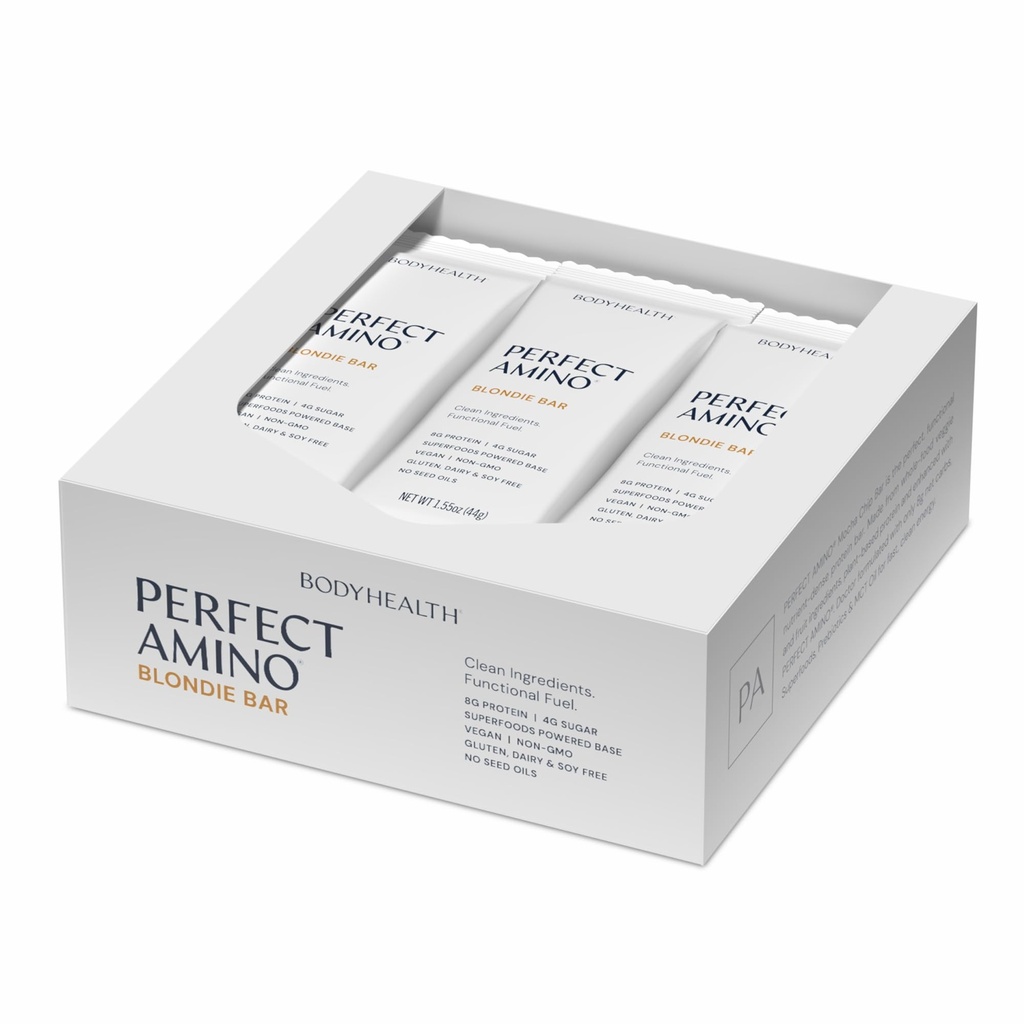 BodyHealth PerfectAmino Bar Protein 10g, 단백질 기반 MCT, Superfood Blend, Kosher, (Blondie, 12 Pack)