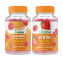 비타민 D + Prebiotic 섬유 5g, Gummies 번들 - 훌륭한 타스팅, 비타민 보충, 글루텐 무료, GMO 무료, Chewable