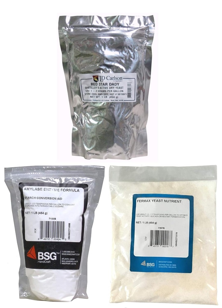 1 lb Amylase 효소 - 1lb DADY 증류기 효모 - 1lb Fermax Nutrient