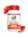 MaryRuth Organics의 비타민 D3 B12 Gummies | USDA Organic | 2 개월 공급 | 성인 및 어린이 비타민 D 및 B12 비타민 보충제 | 뼈 건강 | 건강한 에너지 레벨 | 비 GMO | 60 인분