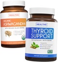 Thyroid Support & Ashwagandha의 번들 - Revive & Thrive Pack - Iodine (Non-GMO)를 가진 Thyroid 지원은 혈청 당 1350mg Ashwaganda 뿌리 분말을 가진 에너지 & 유기 Ashwagandha를 개량합니다