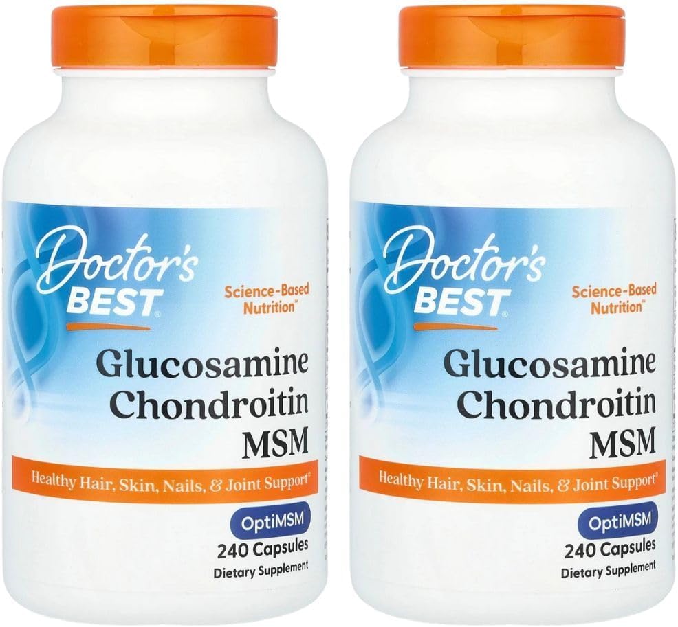 닥터스 베스트, (2 팩 Glucosamine Chondroitin MSM OptiMSM, 240 Veggie 모자