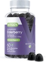 성인을위한 Viteey Sambucus Elderberry Gummies - Elderberry 비타민 C 및 아연 면역 Gummies - Vegan, 글루텐 프리 - 60 개