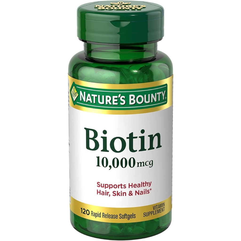 Nature 's Bounty Biotin 10, 000 Mcg, Rapid Release Softgels 120 Ea (팩 2)