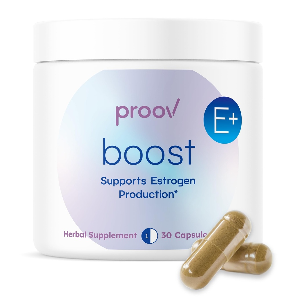 Proov - 여성을위한 부스트 보충 - 에스트로겐 생산 촉진 - 여성을위한 불임 및 폐 질환 지원 - Hormonal Balance - Evening Primrose Oil Red Clover, Dong Quai, Black Cohosh - 30 캡슐