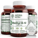 자연적인 Nutra Vegan 메틸 B12 1000mcg, 심장 건강 및 에너지 승압기 보충교재, 글루텐 자유로운, 지원 에너지 변환, 강화 면역성이 있는 응답, 도움 뇌 기능, 100 Vegan Lozenges