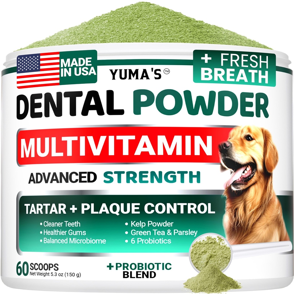 고급 개 치과 분말, Multivitamin, Dog Teeth Cleaning, Bad Breath & Tartar 및 Plaque Off Remover for Dogs Probiotics Lab co, Pet Oral Care - 비타민 및 보충제