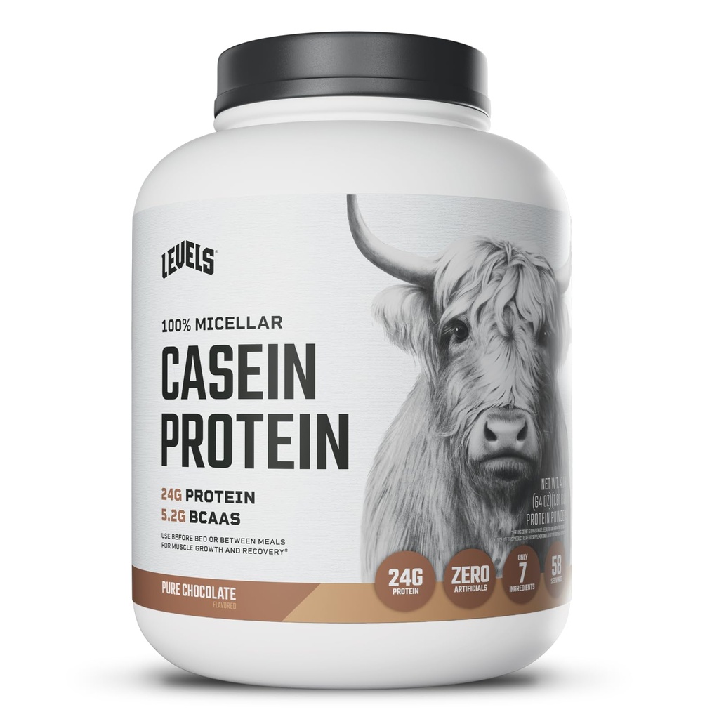 100 % Micellar Casein Protein, 호르몬 무료, 초콜릿, 4LB