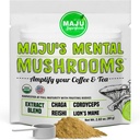 MAJU의 정신 버섯 분말 추출물, 강한 사자 Mane, Chaga, Reishi, Cordyceps, 커피, 면역 시스템 부스터, 아니 뇌졸중 보충, 기억, 유기 버섯