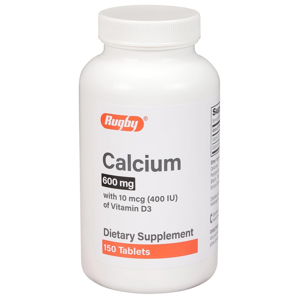 럭비 600 mg 칼슘 정제 - 비타민 D3의 10 mcg (400 IU)로 만드는 - 규정식 보충교재 - 150의 정제
