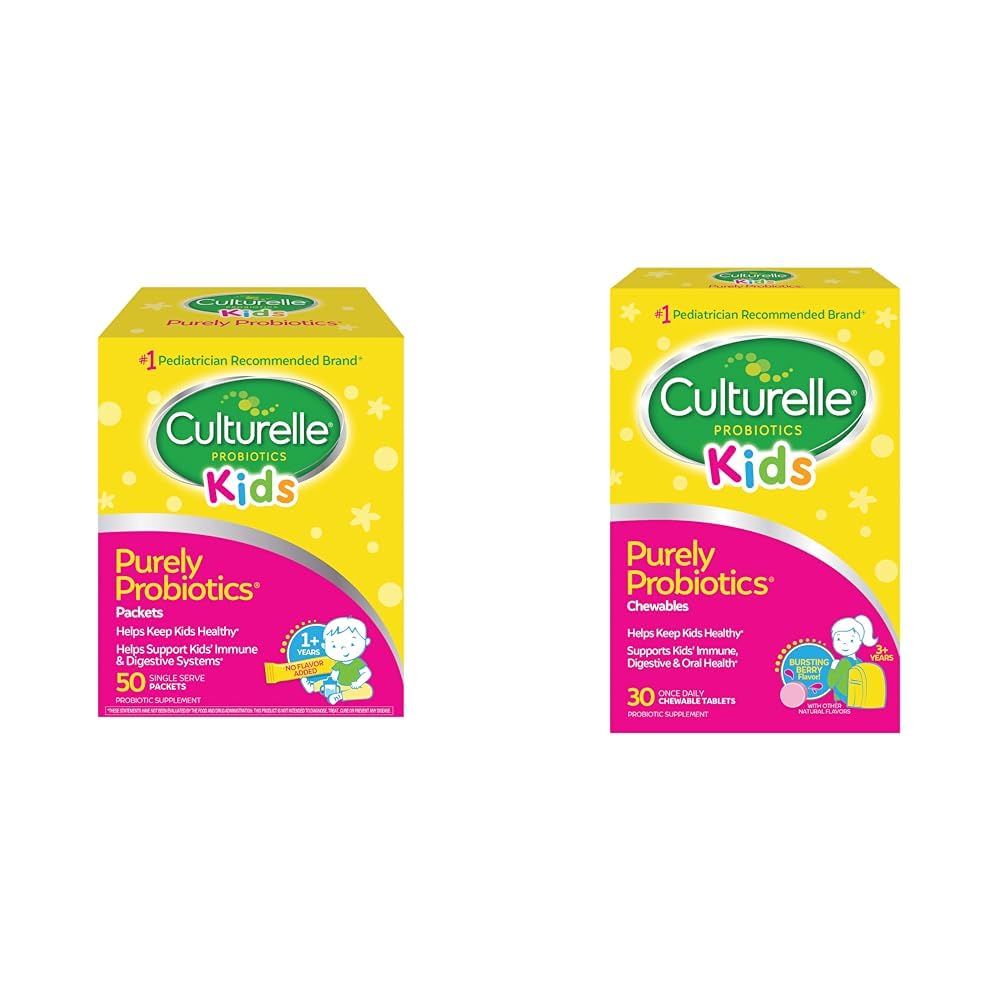 Culturelle Kids Purely Probiotics Packets 매일 보충 & 키즈 Chewable Daily Probiotics