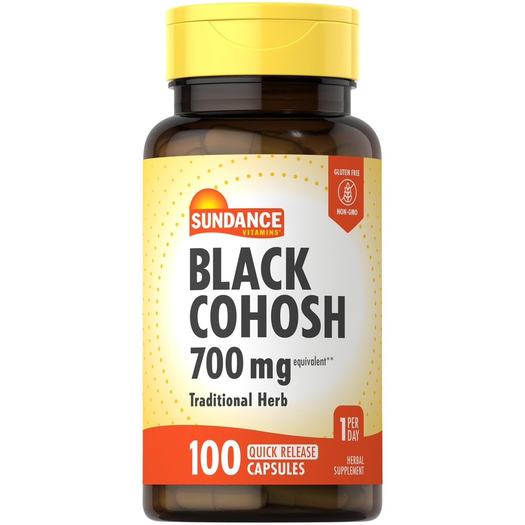 Sundance Black Cohosh 700mg | 100 빠른 릴리스 캡슐 | 전통 허브 | Non-GMO 및 글루텐 무료 보충