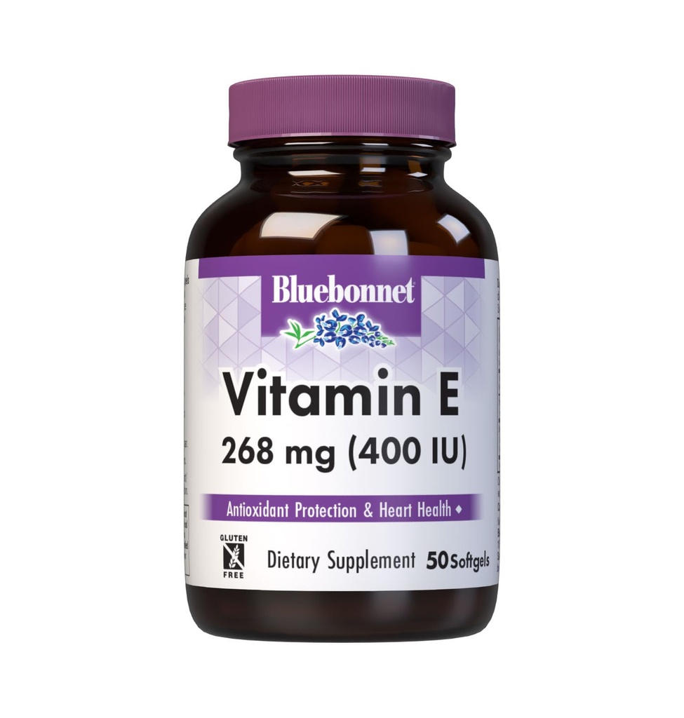 Bluebonnet 영양 비타민 E 400 IU (268 mg) 혼합 Tocopherols Softgels, 무료 Radical Portection & 심혈관 지원, 글루텐 자유로운, 낙농 자유로운, 50 Softgels, 50의 서빙