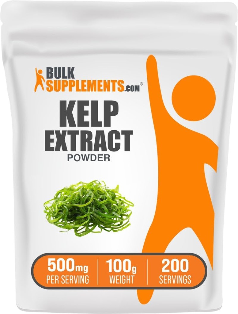 BulkSupplements.com Kelp 추출물 분말 - Kelp 보충교재, 브라운 해초 추출물, 해초 분말 - 글루텐 무료, 서빙 당 500mg, 100g (3.5 oz) (팩 1)