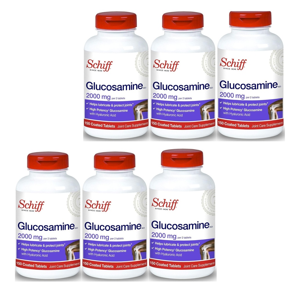 Hyaluronic 산을 가진 Schiff 글루코사민 2000mg (4의 포장)