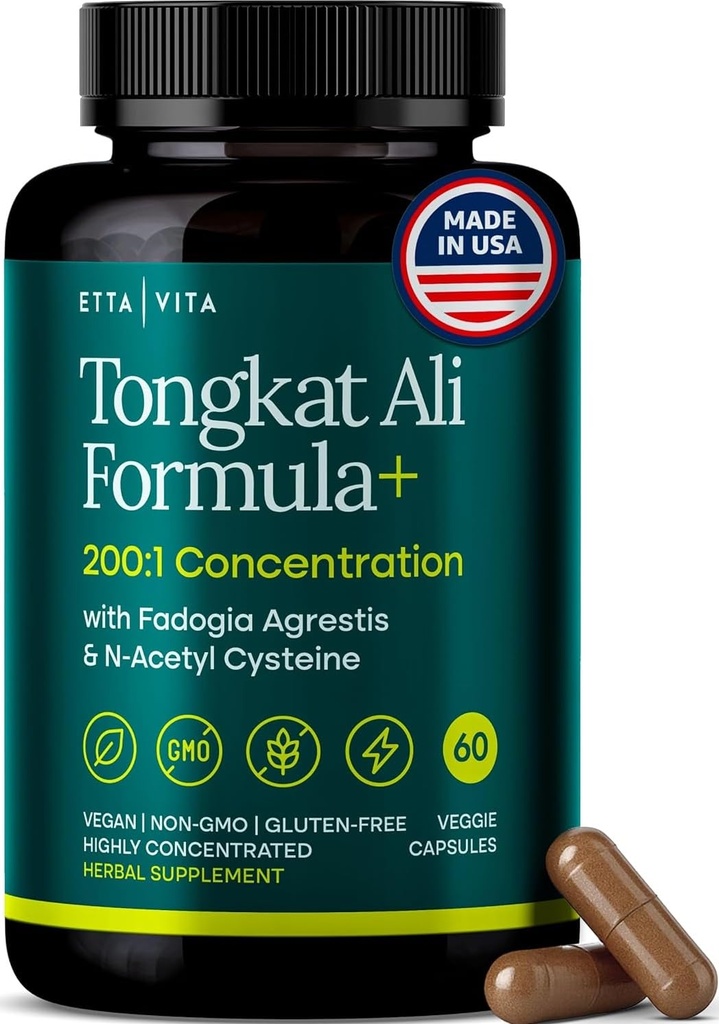 Potent Longjack - Tongkat Ali & Fadogia Agrestis Supplement for Men & Womens Energy, T Support, Lean Muscle Growth & Recovery, Hormonal Balance, Vegan NAC Liver Detox & Cleanse와 사전 운동