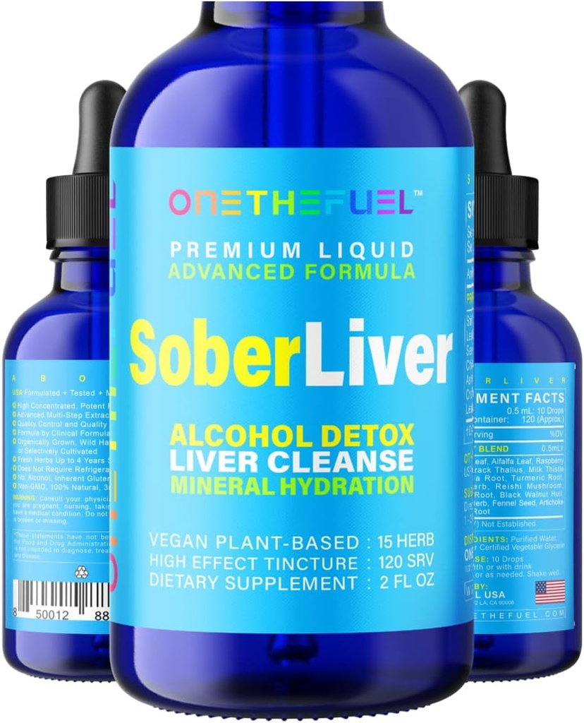 소버 라이브 2oz. 식물 기초를 두어 간결하고 해독 지원 + 100% 자연적인 Hydration 간결 건강 보충교재 Reishi 우유 이틀 Rhodiola + Vegan 15 초본은 Tincture 액체를 빨리 흡수합니다