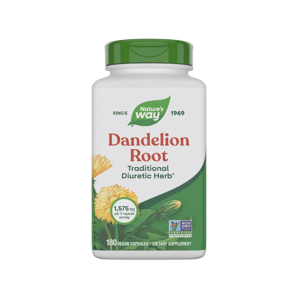 Nature's Way Dandelion Root, 전통 Diuretic Herb*, 전통적으로 Soothe Digestive Upset*, Vegan, 180 캡슐에 사용 (패키지 May Vary)