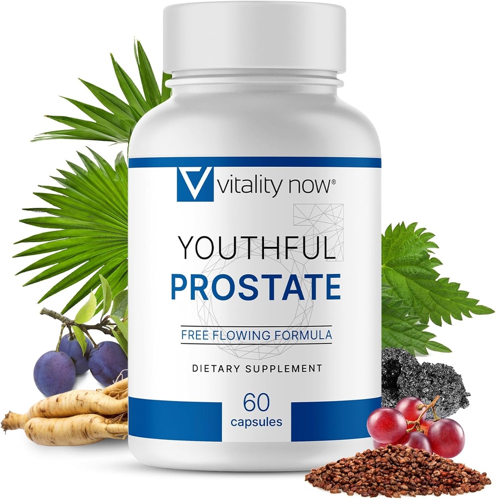 Youthful Prostate - Panax Ginseng, 산화 방지제 보호, 비타민 E, Lycopene를 가진 남자를 위한 톱 팔로토 - 남자를 위한 보충교재